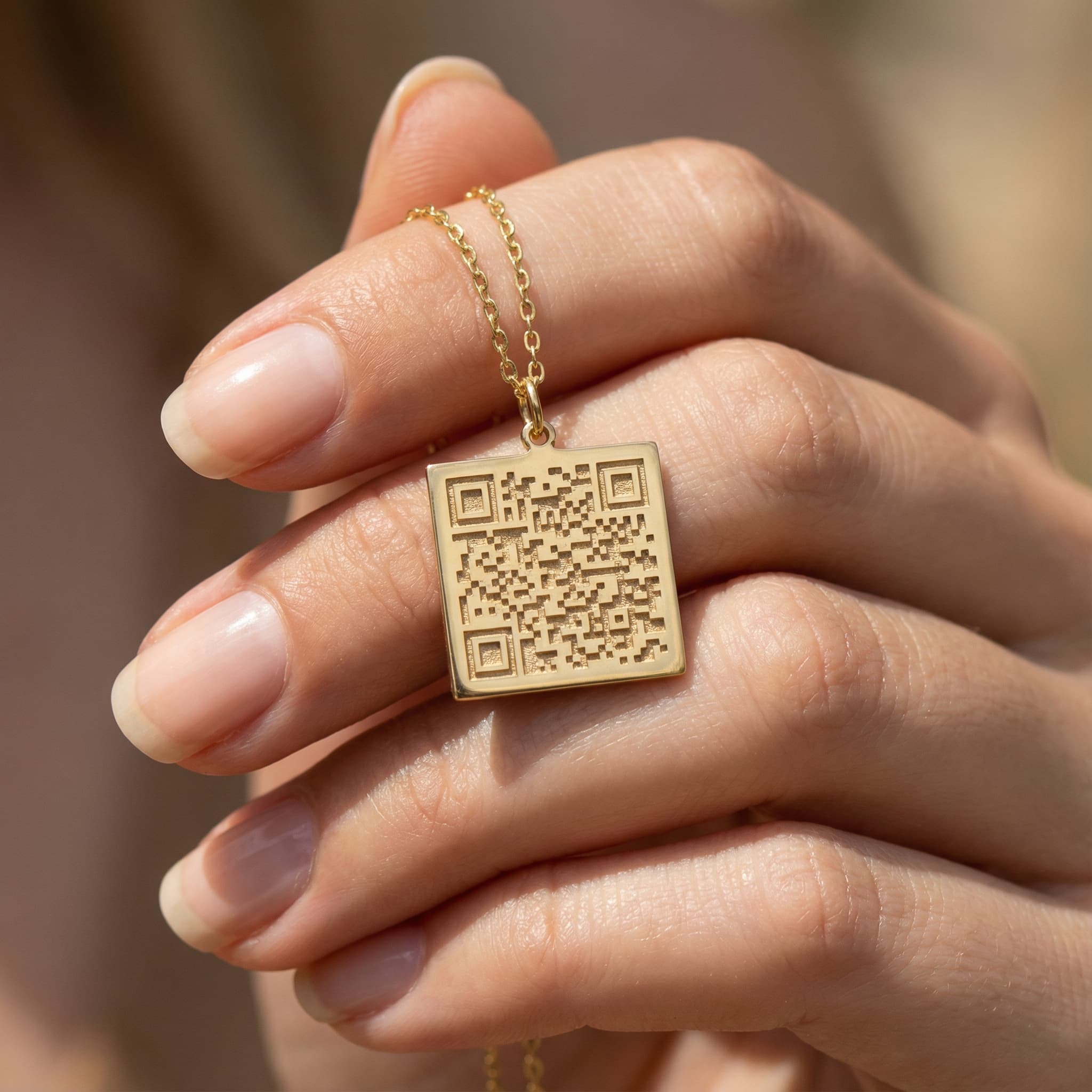 QR Kodlu 925 Ayar Gümüş Kolye (Kişiye Özel)